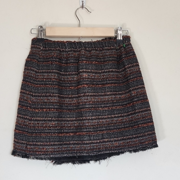 Zara Girls Jacquard Wrap Frayed Hem Skirt size 13-14 - Picture 3 of 5